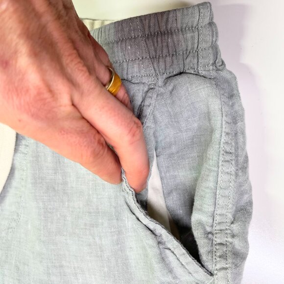 J.Crew Men's S Dock Short in Baird McNutt Irish Linen Pull-On Grey - Picture 7 of 10